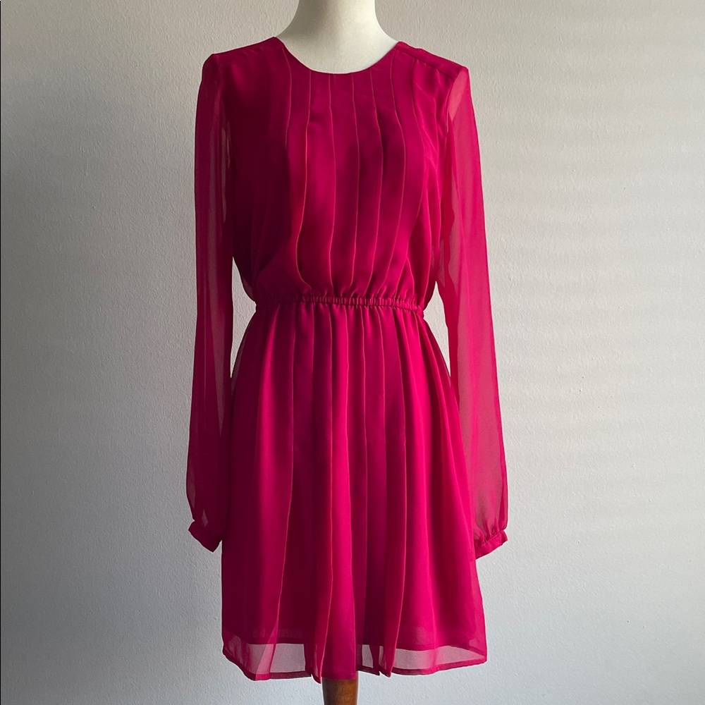 Twelfth Street by Cynthia Vincent Fuchsia Long Sleeve Dress S